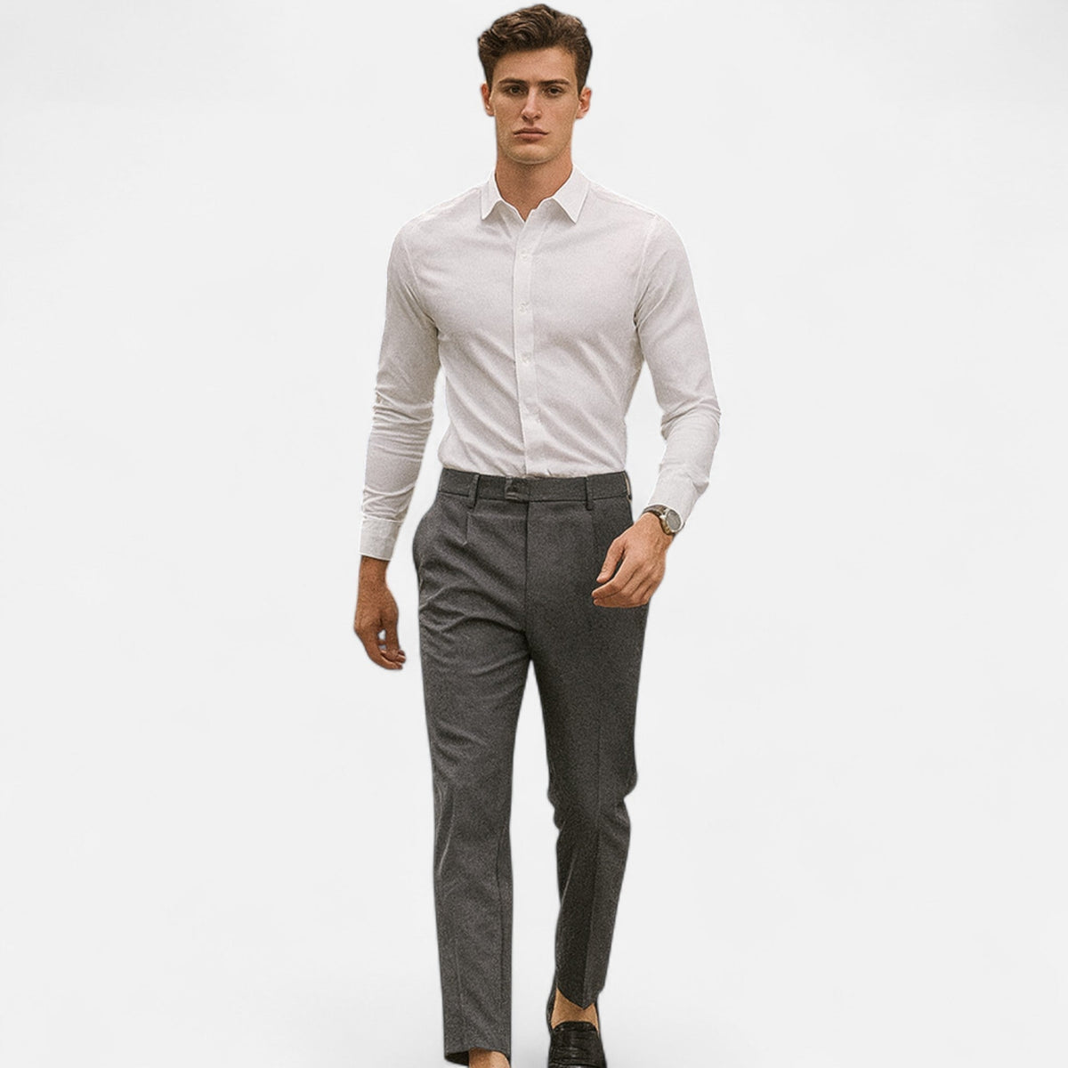 Lucas™ | Pantalón de vestir tobillero slim con pinzas