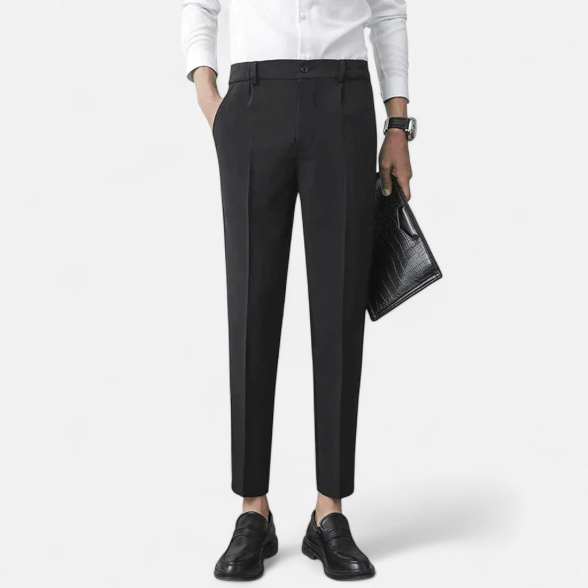 Lucas™ | Pantalón de vestir tobillero slim con pinzas