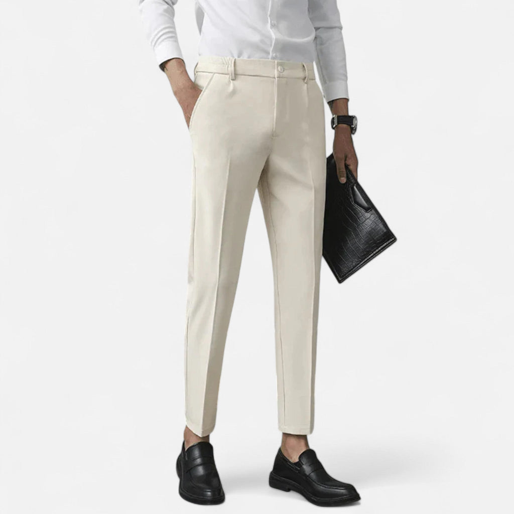 Lucas™ | Pantalón de vestir tobillero slim con pinzas