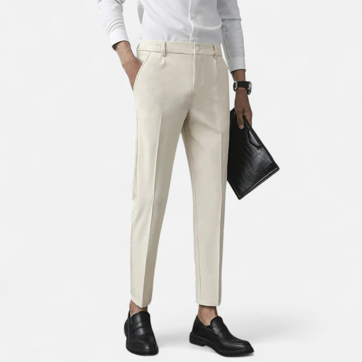 Lucas™ | Pantalón de vestir tobillero slim con pinzas