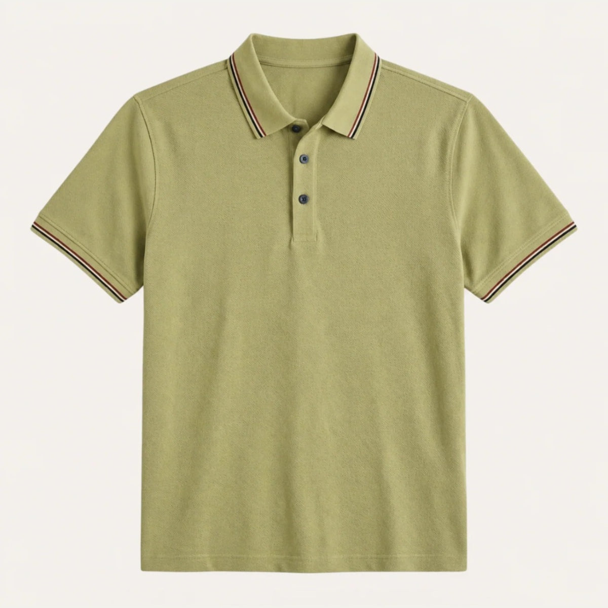 Troy™ | Polo de algodón con cuello de rayas en contraste