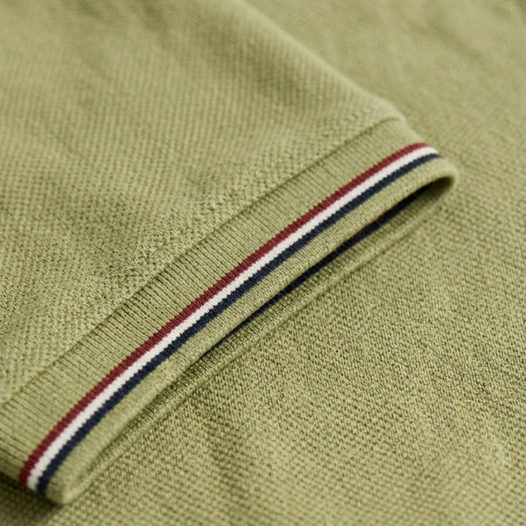 Troy™ | Polo de algodón con cuello de rayas en contraste