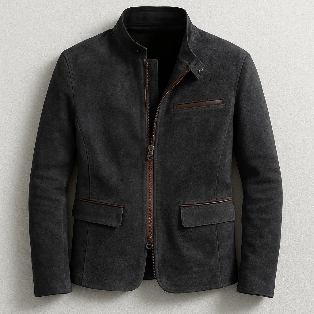 Wesley™ | Cazadora de ante de estilo militar con bolsillos