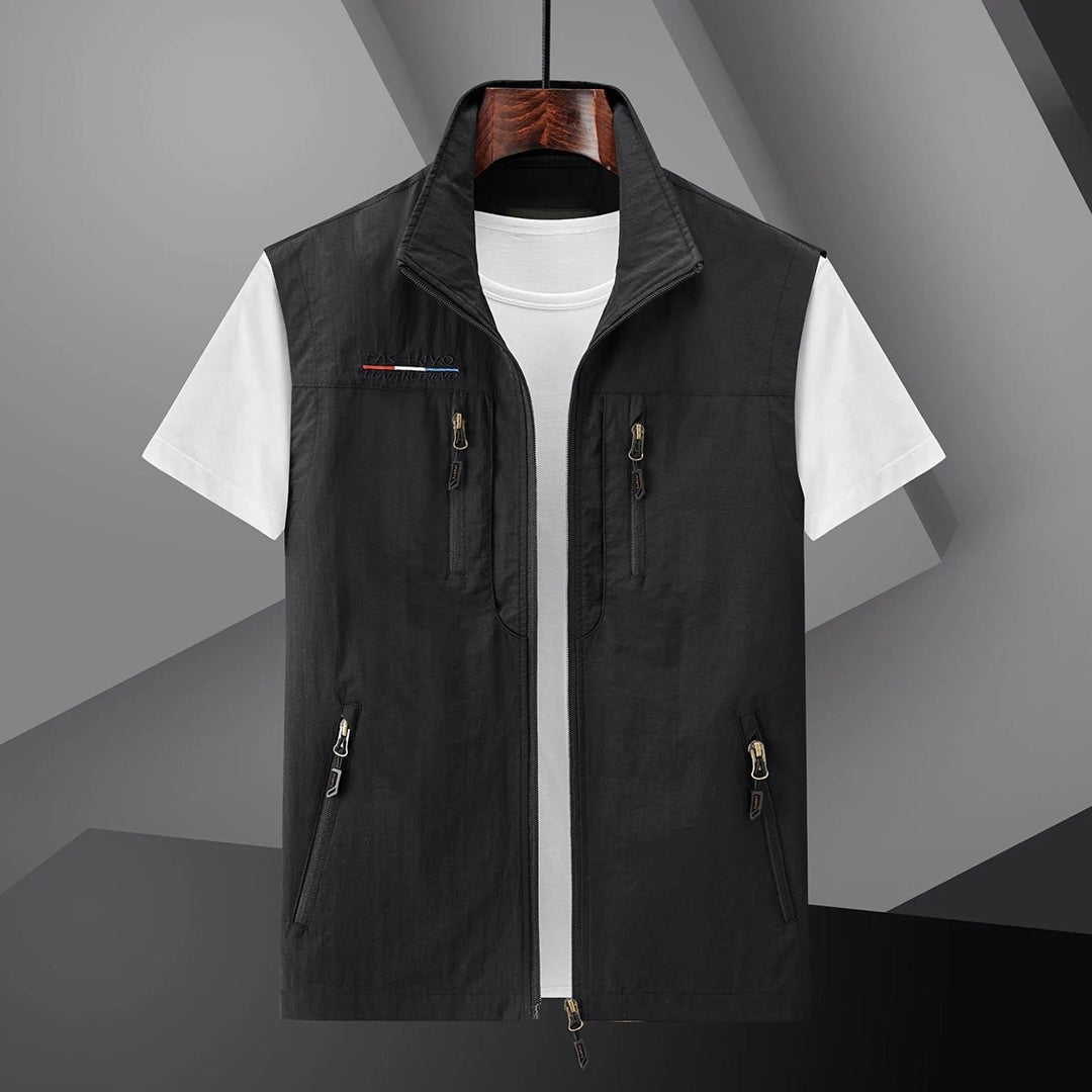 Garrett™ | Chaleco multibolsillos con cremallera y cuello alto