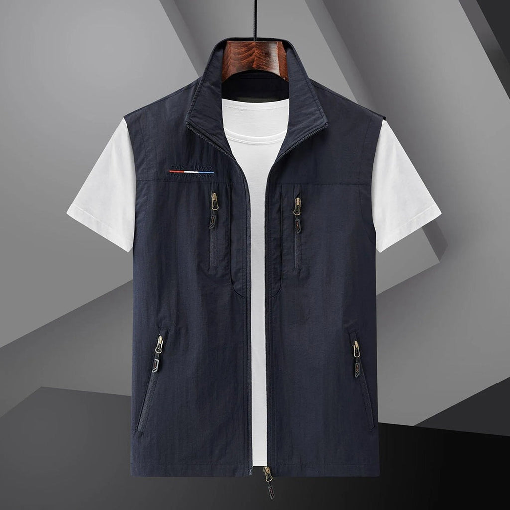 Garrett™ | Chaleco multibolsillos con cremallera y cuello alto