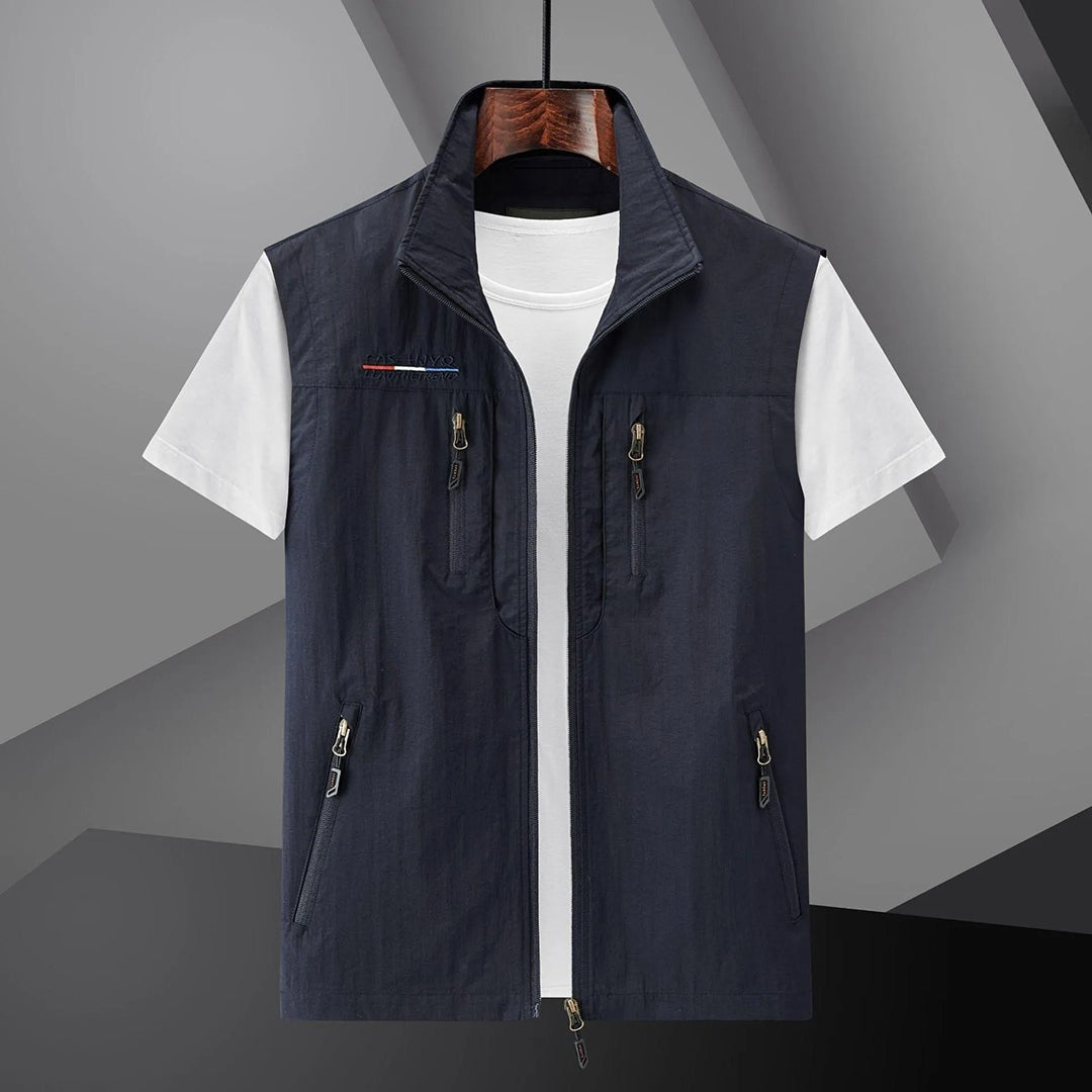 Garrett™ | Chaleco multibolsillos con cremallera y cuello alto