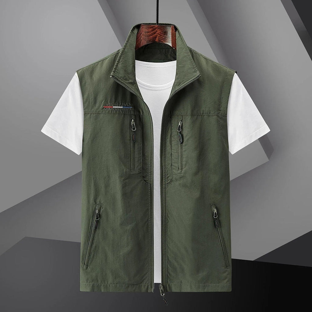 Garrett™ | Chaleco multibolsillos con cremallera y cuello alto