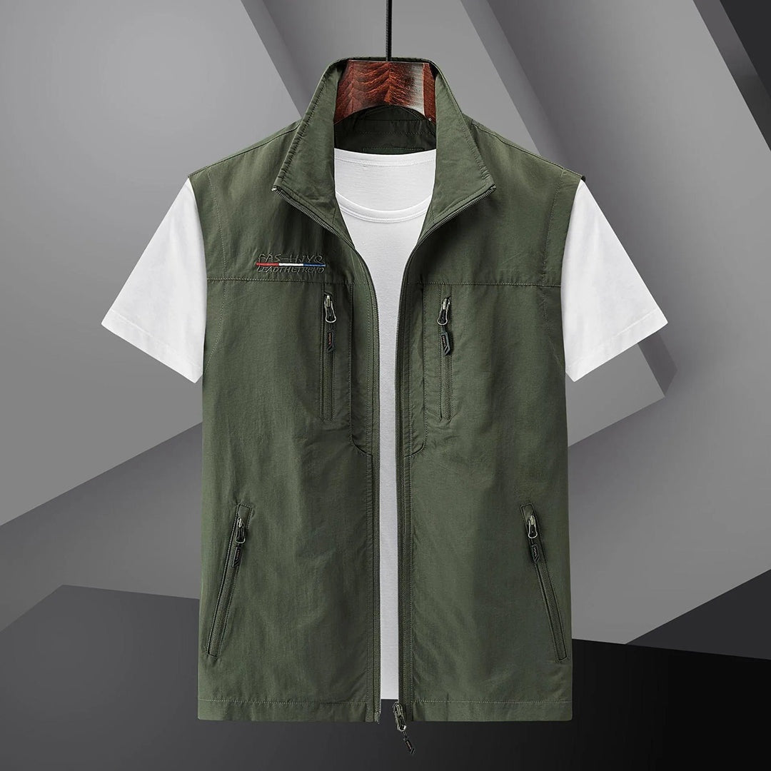 Garrett™ | Chaleco multibolsillos con cremallera y cuello alto