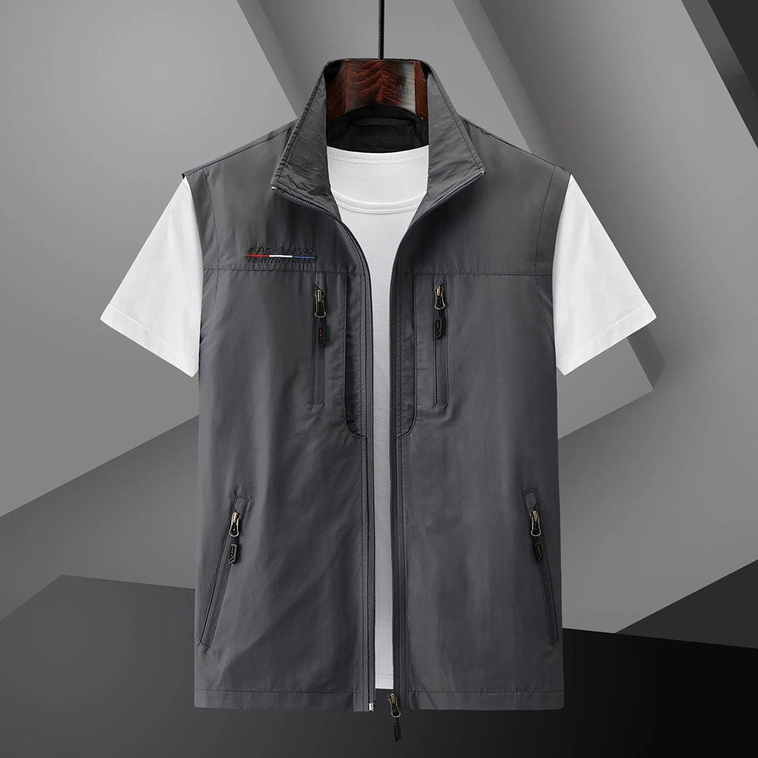 Garrett™ | Chaleco multibolsillos con cremallera y cuello alto