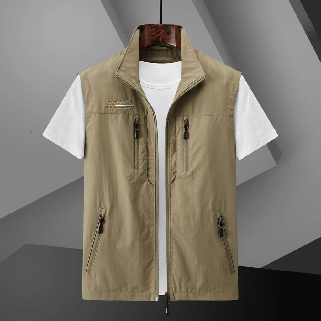 Garrett™ | Chaleco multibolsillos con cremallera y cuello alto