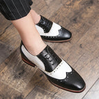 Oliver™ | Zapatos oxford brogue bicolor de piel con cordones