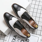 Oliver™ | Zapatos oxford brogue bicolor de piel con cordones