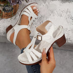 Eliza™ | Sandalias de tacón ancho con hebilla ajustable