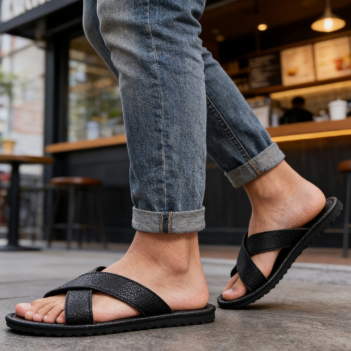 Jackson™ | Sandalias planas de tiras cruzadas slip-on