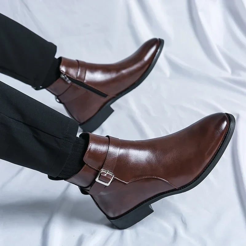 Asher™ | Botines Chelsea de piel con cremallera lateral
