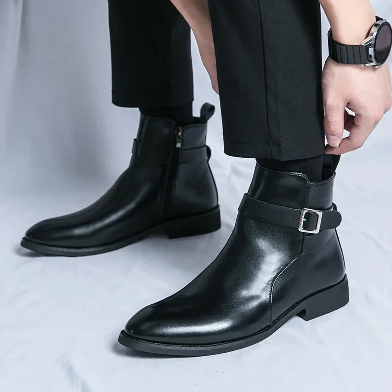 Asher™ | Botines Chelsea de piel con cremallera lateral