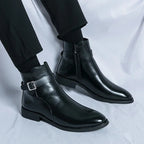Asher™ | Botines Chelsea de piel con cremallera lateral