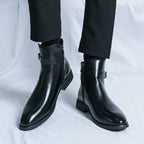 Asher™ | Botines Chelsea de piel con cremallera lateral