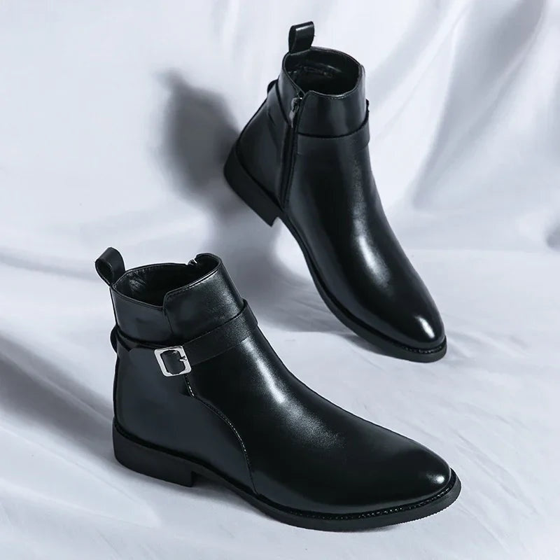 Asher™ | Botines Chelsea de piel con cremallera lateral