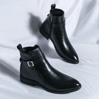 Asher™ | Botines Chelsea de piel con cremallera lateral