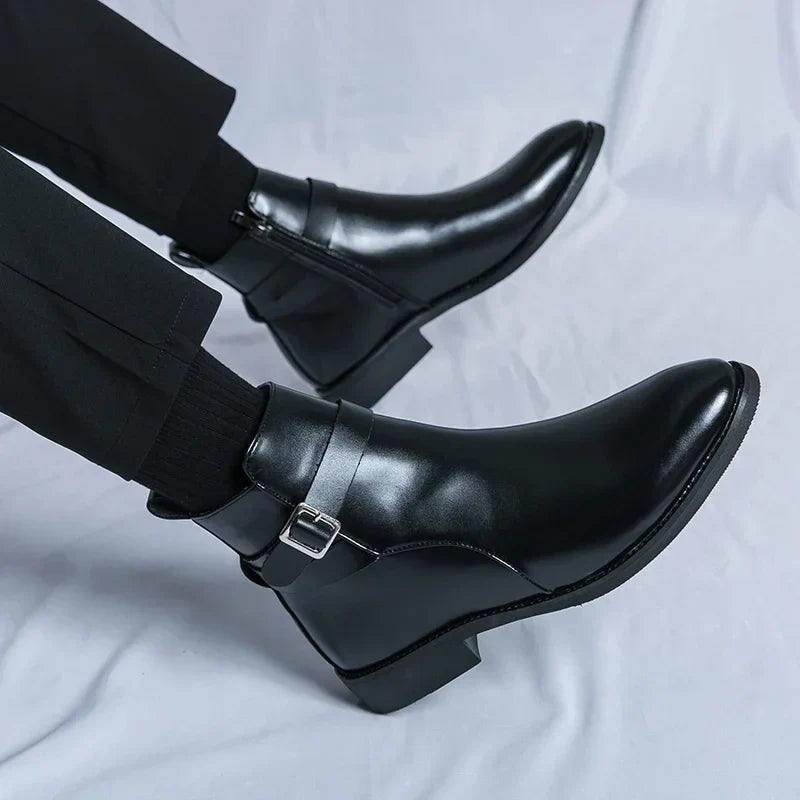 Asher™ | Botines Chelsea de piel con cremallera lateral