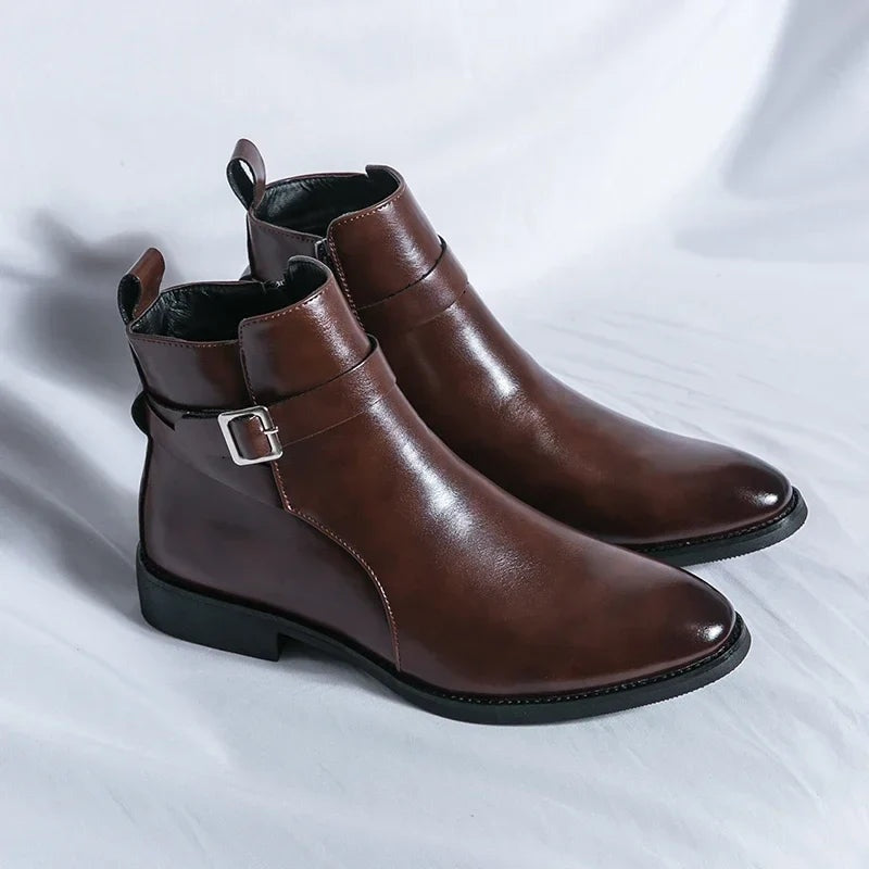 Asher™ | Botines Chelsea de piel con cremallera lateral