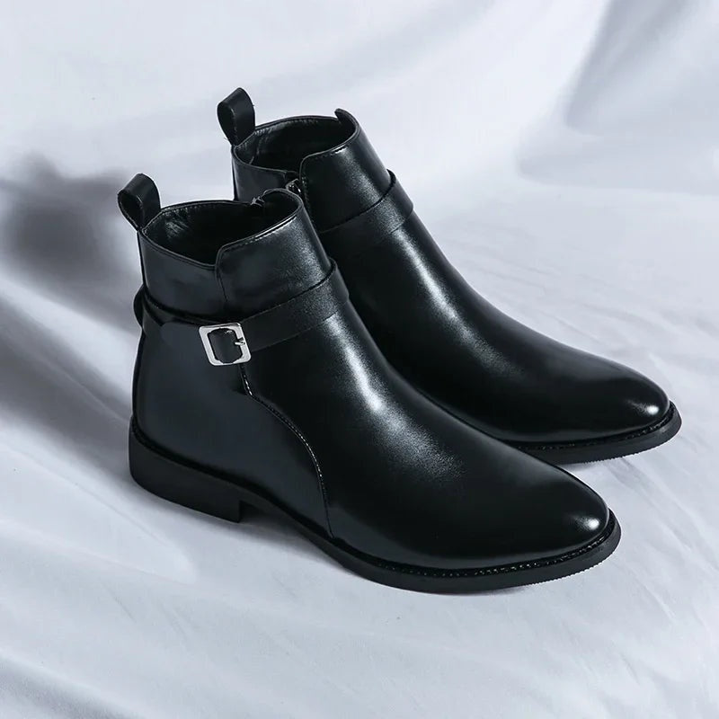 Asher™ | Botines Chelsea de piel con cremallera lateral