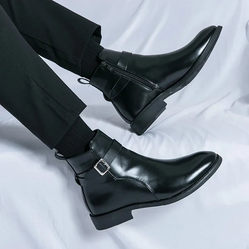 Asher™ | Botines Chelsea de piel con cremallera lateral