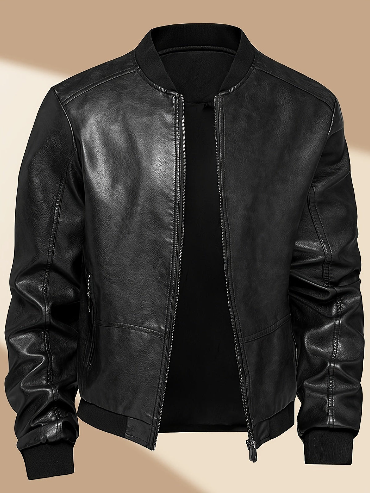 James™ | Cazadora bomber de polipiel con cremallera