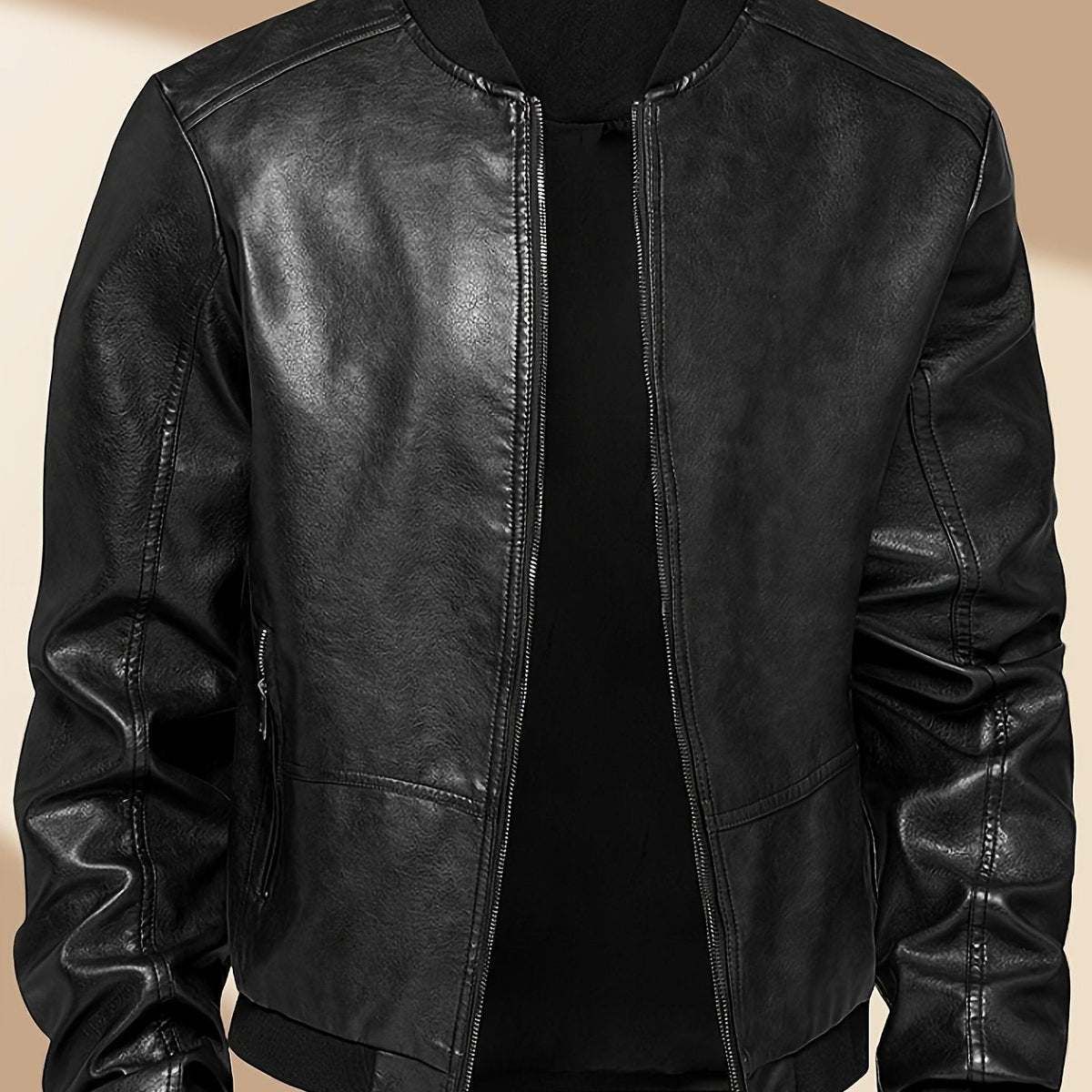 James™ | Cazadora bomber de polipiel con cremallera
