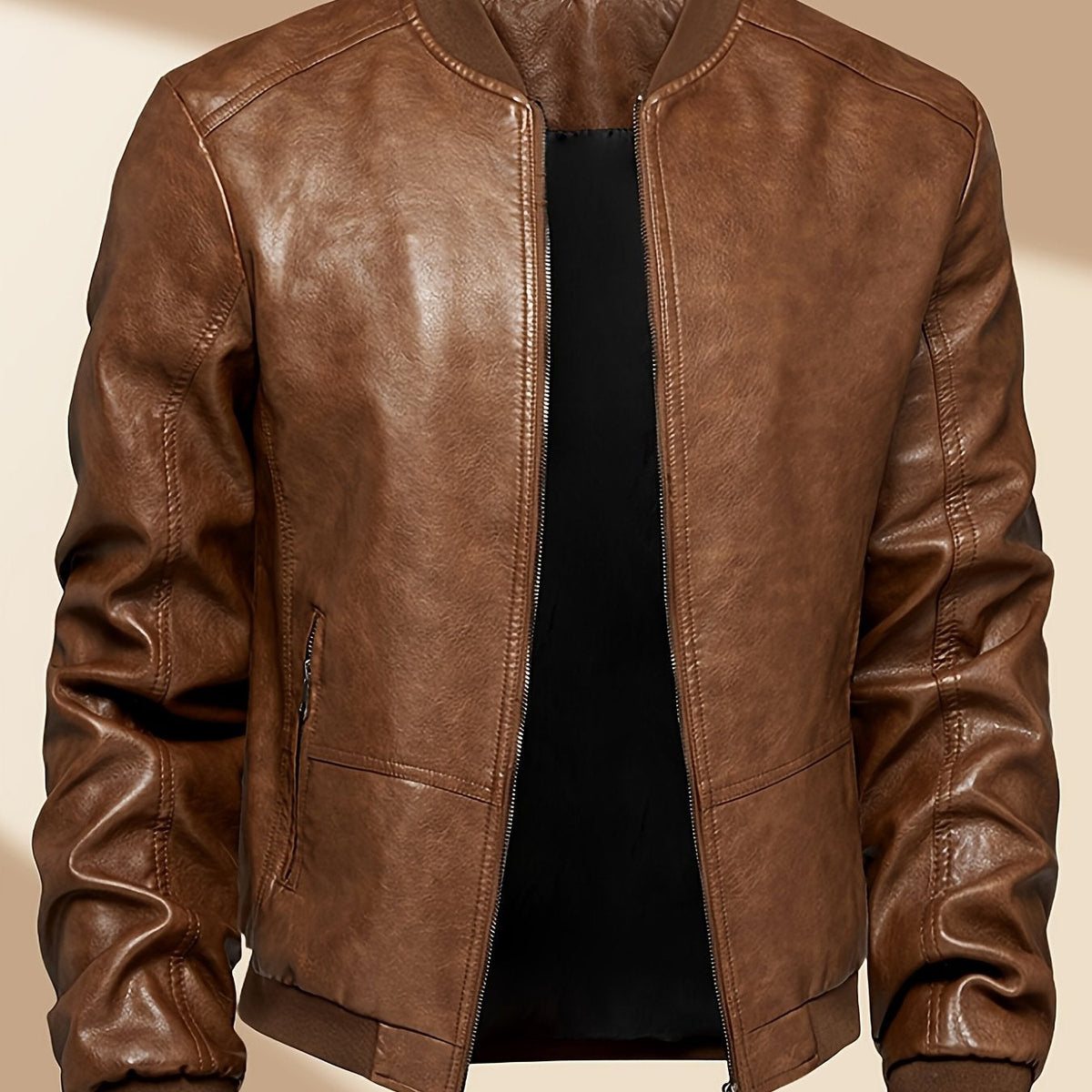 James™ | Cazadora bomber de polipiel con cremallera