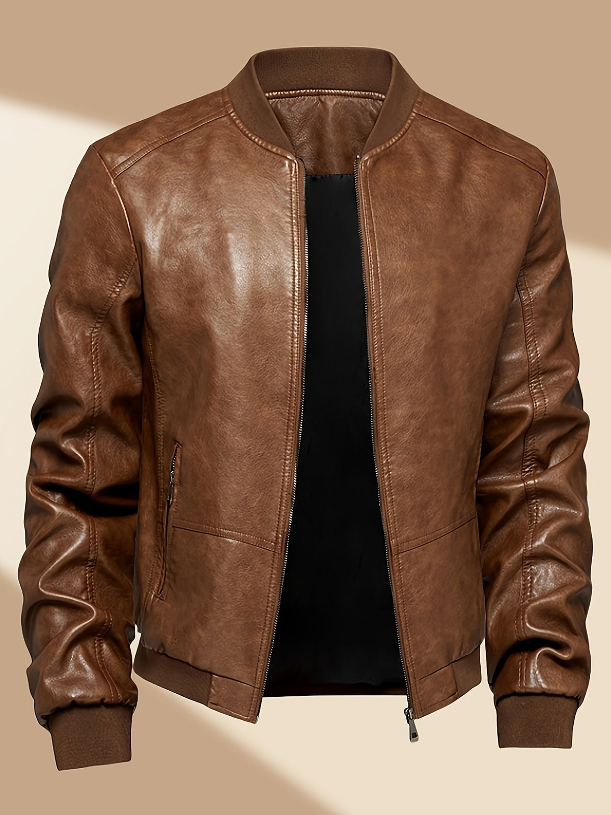 James™ | Cazadora bomber de polipiel con cremallera