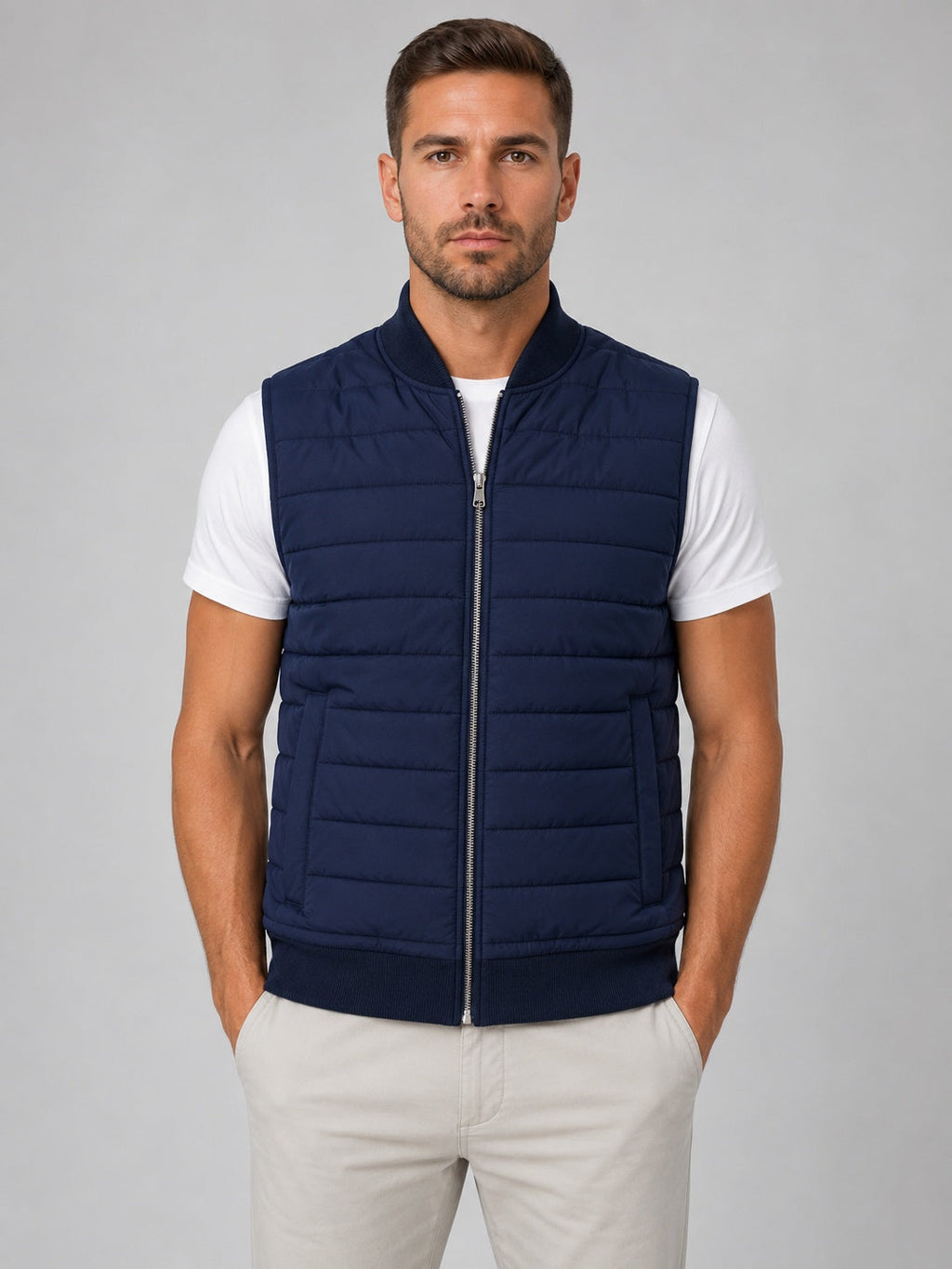 Miles™ | Chaleco acolchado de hombre con cuello alto y cremallera