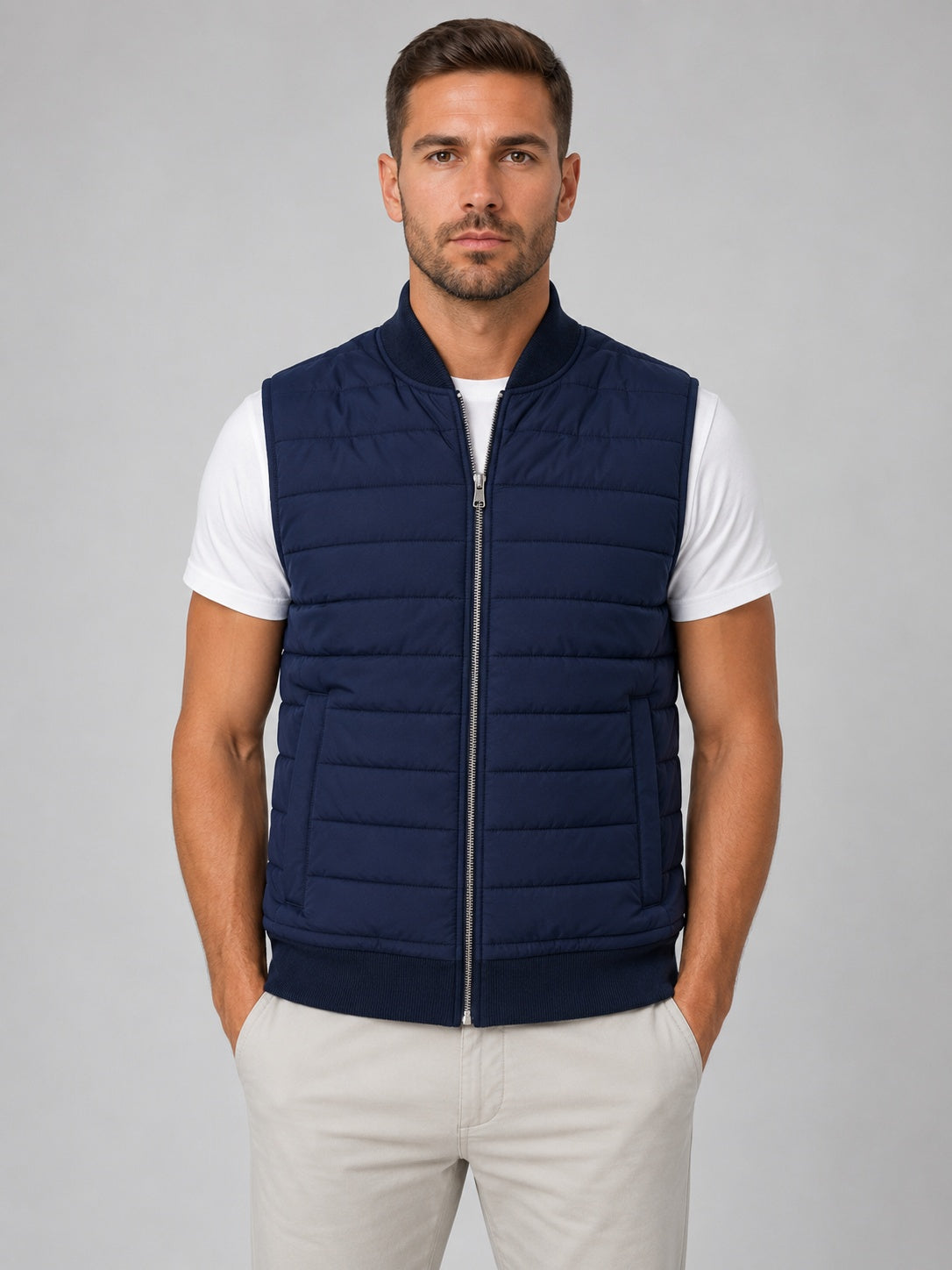 Miles™ | Chaleco acolchado de hombre con cuello alto y cremallera