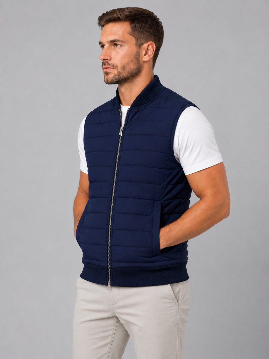 Miles™ | Chaleco acolchado de hombre con cuello alto y cremallera