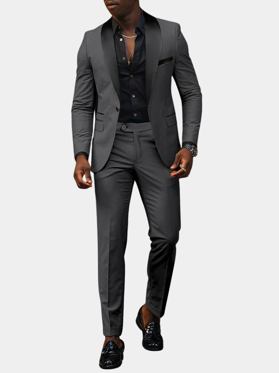Tyler™ | Traje de novio de dos piezas con solapa satinada