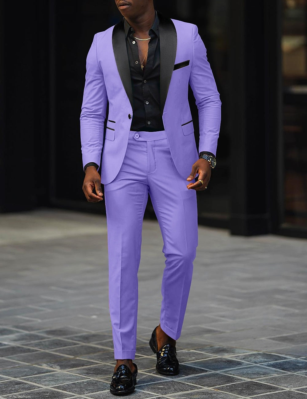Tyler™ | Traje de novio de dos piezas con solapa satinada