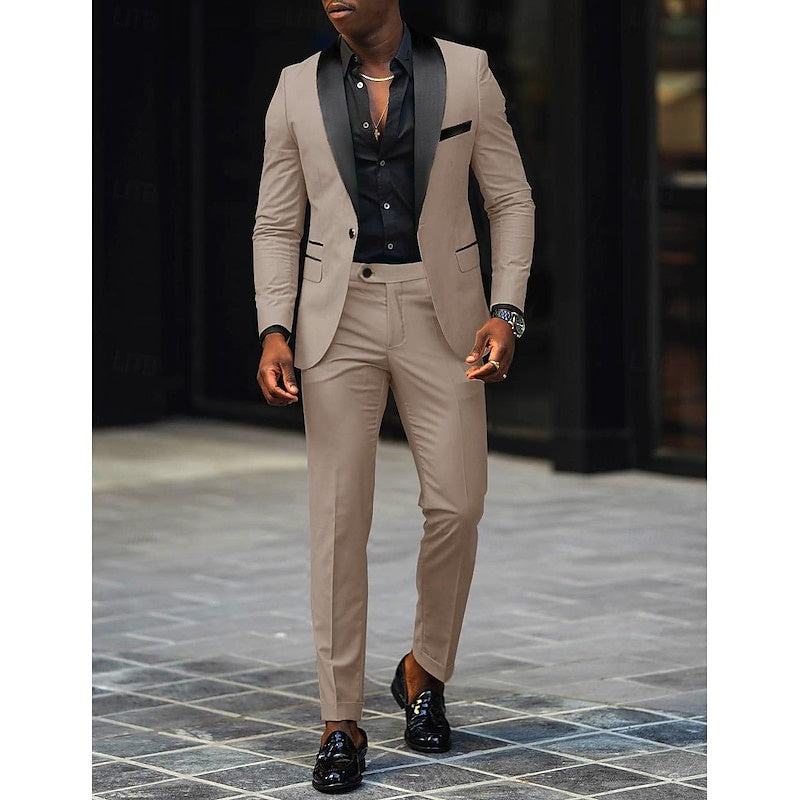 Tyler™ | Traje de novio de dos piezas con solapa satinada