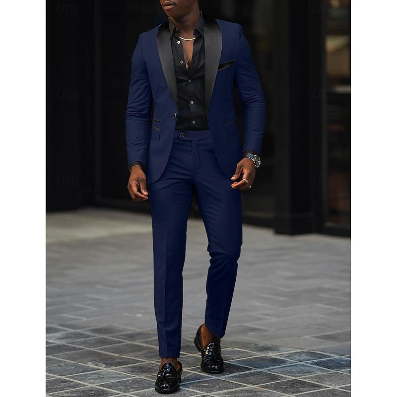 Tyler™ | Traje de novio de dos piezas con solapa satinada