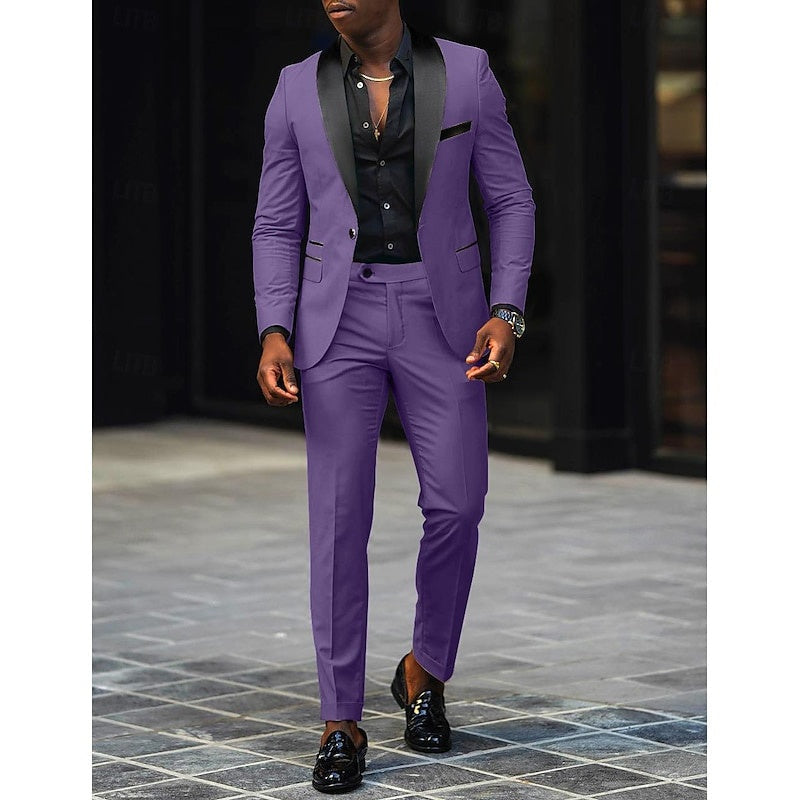 Tyler™ | Traje de novio de dos piezas con solapa satinada
