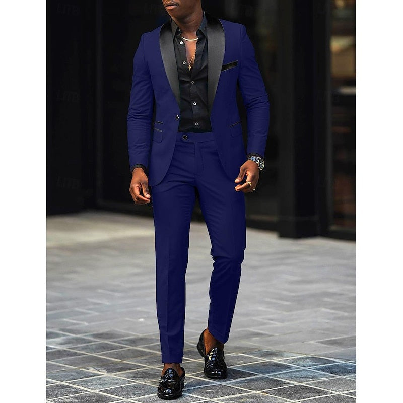 Tyler™ | Traje de novio de dos piezas con solapa satinada