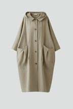 Clara™ | Chubasquero largo oversize con capucha y bolsillos