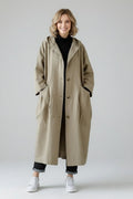 Clara™ | Chubasquero largo oversize con capucha y bolsillos