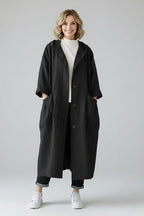 Clara™ | Chubasquero largo oversize con capucha y bolsillos