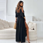 Greta™ | Vestido elegante con escote en V y abertura lateral