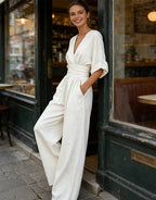 Daniela - Mono elegante de escote en V y pierna ancha - vista 9
