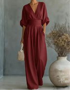 Daniela - Mono elegante de escote en V y pierna ancha - vista 2