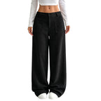 Pantalón ancho casual de mujer de corte holgado con bolsillos