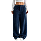 Pantalón ancho casual de mujer de corte holgado con bolsillos