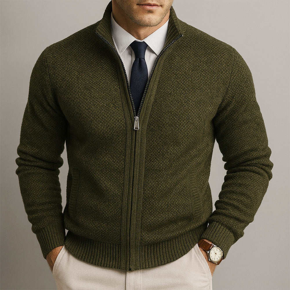 Maxwell™ | Cárdigan de punto con cremallera y cuello alto
